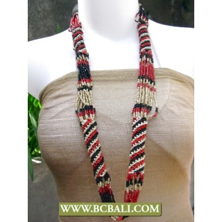 Cute 3 Color Beads Long Necklaces Fashion